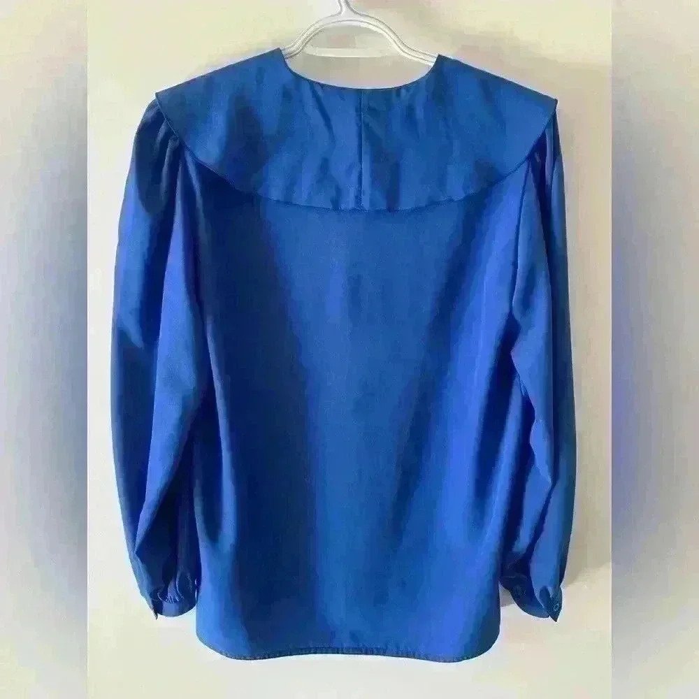 VINTAGE PORTS Ruffle Neck Blouse - Picture 4 of 5
